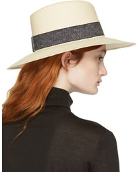 Женская бежевая соломенная шляпа от Maison Michel