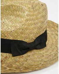 Мужская бежевая соломенная шляпа от Reclaimed Vintage
