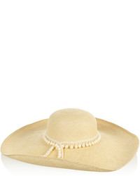 Женская бежевая соломенная шляпа от Sensi