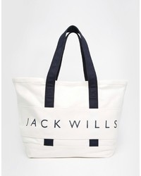 Женская бежевая сумка из плотной ткани от Jack Wills