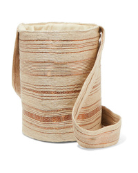 Бежевая сумка-мешок из плотной ткани от VERDI