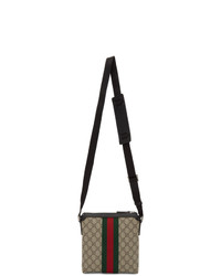 Бежевая сумка почтальона из плотной ткани от Gucci