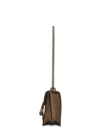 Бежевая сумка-саквояж из плотной ткани с принтом от Gucci