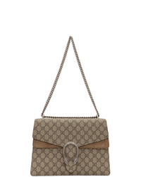 Бежевая сумка-саквояж из плотной ткани от Gucci