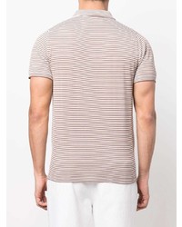 Мужская бежевая футболка-поло в горизонтальную полоску от Aspesi
