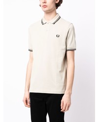 Мужская бежевая футболка-поло с вышивкой от Fred Perry