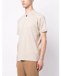 Мужская бежевая футболка-поло с принтом от BOSS