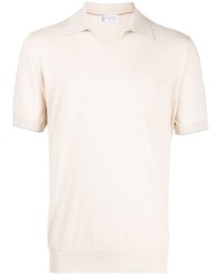 Мужская бежевая футболка-поло от Brunello Cucinelli