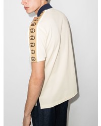 Мужская бежевая футболка-поло от Gucci