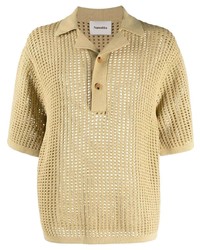 Мужская бежевая футболка-поло от Nanushka