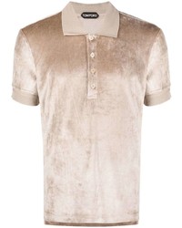 Мужская бежевая футболка-поло от Tom Ford