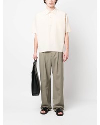 Мужская бежевая футболка-поло от Auralee