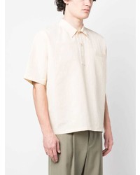 Мужская бежевая футболка-поло от Auralee