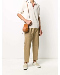 Мужская бежевая футболка-поло от Gucci