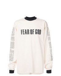 Мужская бежевая футболка с длинным рукавом с принтом от Fear Of God