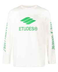 Мужская бежевая футболка с длинным рукавом с принтом от Études
