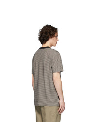 Мужская бежевая футболка с круглым вырезом в горизонтальную полоску от Joseph
