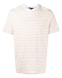 Мужская бежевая футболка с круглым вырезом в горизонтальную полоску от Michael Kors