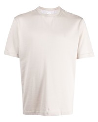 Мужская бежевая футболка с круглым вырезом с вышивкой от Eleventy