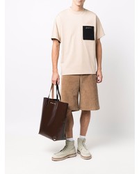 Мужская бежевая футболка с круглым вырезом с вышивкой от Jacquemus