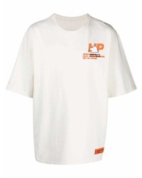 Мужская бежевая футболка с круглым вырезом с вышивкой от Heron Preston