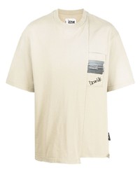 Мужская бежевая футболка с круглым вырезом с вышивкой от Izzue