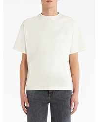 Мужская бежевая футболка с круглым вырезом с вышивкой от Etro