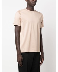 Мужская бежевая футболка с круглым вырезом с вышивкой от Karl Lagerfeld