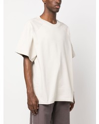 Мужская бежевая футболка с круглым вырезом с вышивкой от adidas