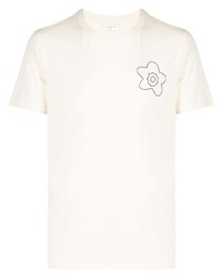 Мужская бежевая футболка с круглым вырезом с вышивкой от Sandro Paris