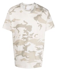 Мужская бежевая футболка с круглым вырезом с камуфляжным принтом от Givenchy