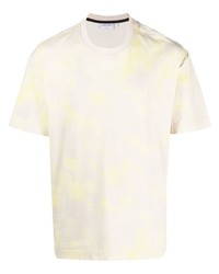 Мужская бежевая футболка с круглым вырезом с принтом тай-дай от Calvin Klein