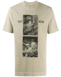 Мужская бежевая футболка с круглым вырезом с принтом от 1017 Alyx 9Sm