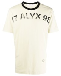Мужская бежевая футболка с круглым вырезом с принтом от 1017 Alyx 9Sm