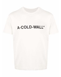 Мужская бежевая футболка с круглым вырезом с принтом от A-Cold-Wall*
