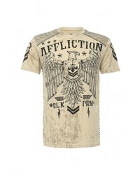 Мужская бежевая футболка с круглым вырезом с принтом от Affliction
