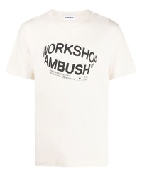 Мужская бежевая футболка с круглым вырезом с принтом от Ambush