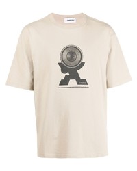 Мужская бежевая футболка с круглым вырезом с принтом от Ambush