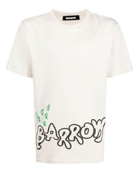 Мужская бежевая футболка с круглым вырезом с принтом от BARROW