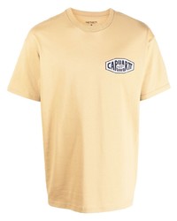 Мужская бежевая футболка с круглым вырезом с принтом от Carhartt WIP