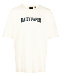 Мужская бежевая футболка с круглым вырезом с принтом от Daily Paper