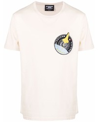 Мужская бежевая футболка с круглым вырезом с принтом от Enterprise Japan