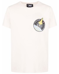 Мужская бежевая футболка с круглым вырезом с принтом от Enterprise Japan