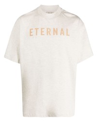 Мужская бежевая футболка с круглым вырезом с принтом от Fear Of God