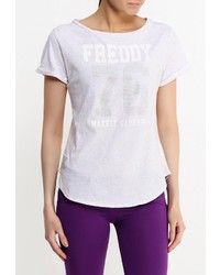 Женская бежевая футболка с круглым вырезом с принтом от Freddy