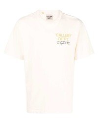 Мужская бежевая футболка с круглым вырезом с принтом от GALLERY DEPT.