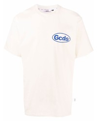 Мужская бежевая футболка с круглым вырезом с принтом от Gcds