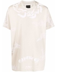 Мужская бежевая футболка с круглым вырезом с принтом от Givenchy