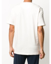 Мужская бежевая футболка с круглым вырезом с принтом от Frankie Morello