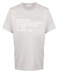 Мужская бежевая футболка с круглым вырезом с принтом от Helmut Lang